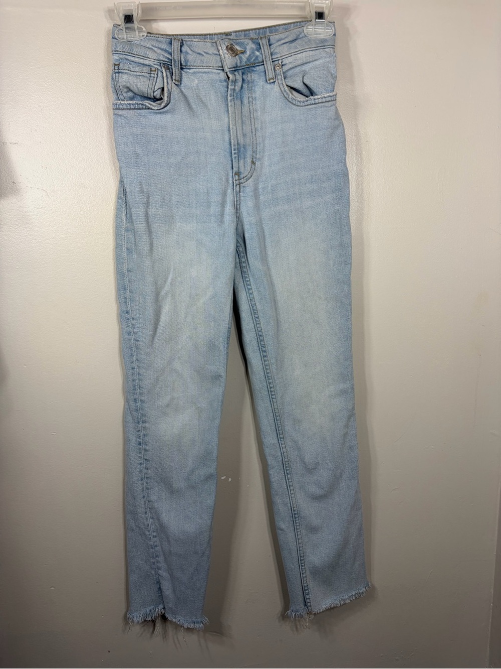 We The Free Free People Light Wash Raw Hem High Rise Jeans Women’s 24